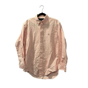 Ralph Lauren Pink White Striped Long Sleeve Button Down Shirt Size 15.5/33 Men's